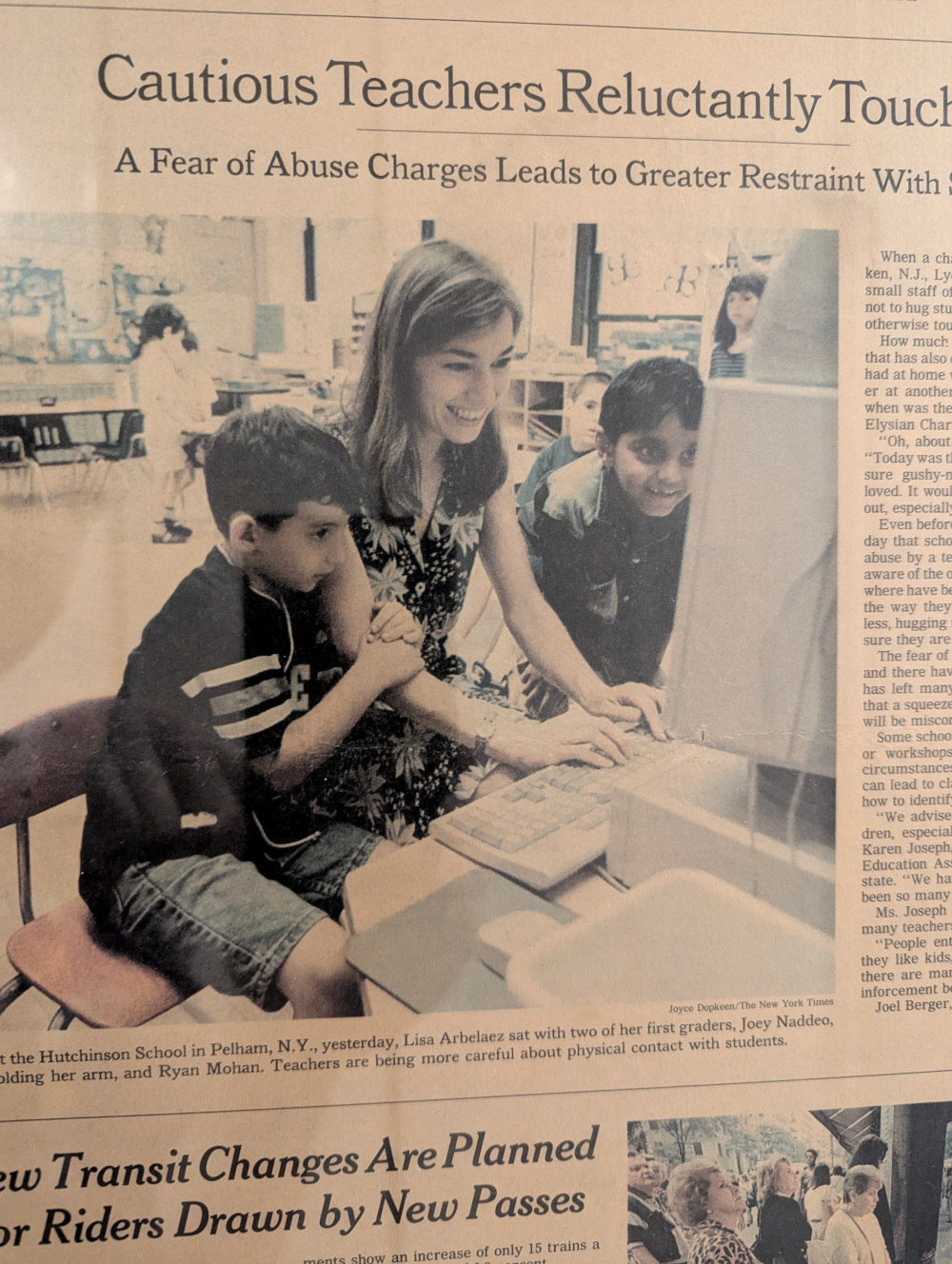 Cute joey hugging his teacher's arm